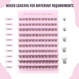 Sixstarhair False Eyelashes Cluster Lashes Clear Band 8-16mm 120pcs view 2