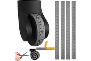 JARCOE 4 Pcs Luggage Wheels Covers Silicone, Suitcase Wheel Covers, Cuttable Silicone Luggage Wheel Protector, Silent Noise Reduction Shock for Spinner Wheel Suitcases or Office Chair Caster Grey