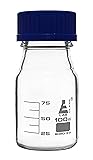 EISCO Reagent Bottle, 100ml - Transparent with Blue