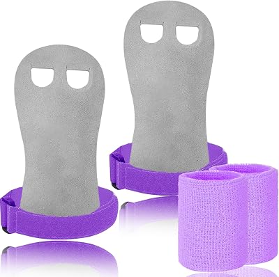 FINGER TEN Gymnastics Hand Grips Wristbands for Women Girls Purple S