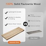 Pipishell Paulownia Wood Floating Shelves with Wire Basket Set of 3 Natural view 6