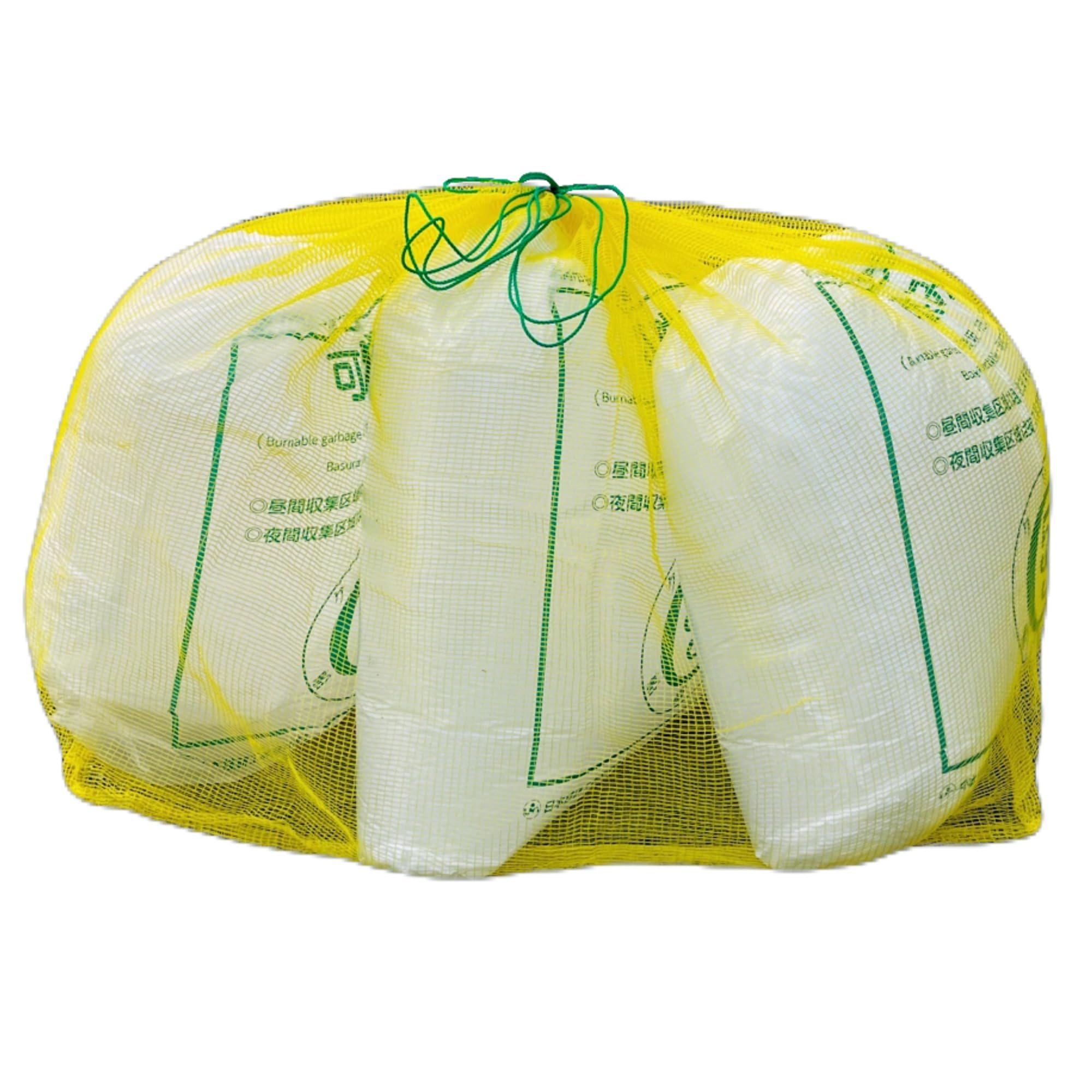 ONESORA カラス除けゴミネット ゴミネット ゴミ回収袋 88×52×80cm 1個 巾着型 収納容量 45L約２～３個 ひもを引っ張るだけ閉まる 屋外 ゴミ収集 ネット袋 カラスによるゴミ散乱防止の効果商品画像