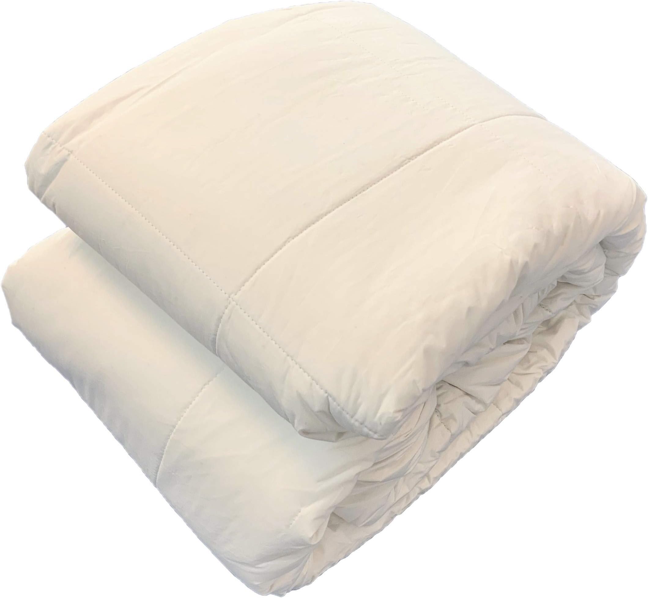 OrganicTextiles Organic Cotton Comforter (Queen Size) with Organic Cotton Cover, 350 Thread Count, Box Stitching, Luxurious Soft Feel, Machine Washable