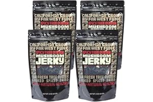 Far West Fungi Mushroom Jerky 4-pack Oyster mushroom Jerky. Vegan, Gluten-Free (Spicy Tree Oyster)