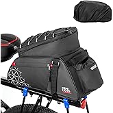 KEMIMOTO Bike Bag PVC Bicycles Rear Rack 15L Bicycles Trunk Pannier with Waterproof Cover and Water Cup Bag for Commuter Travel Outdoor