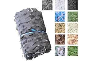 camo Netting Military Camouflage Netting ，2×3m 3×3m 3×5m 3×6m Sunscreen Decorative Net, Gray Reinforced Camo Netting, Garden 