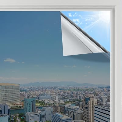 rabbitgoo Heat Reflective Window Film Privacy One Way Mirror 75x400cm