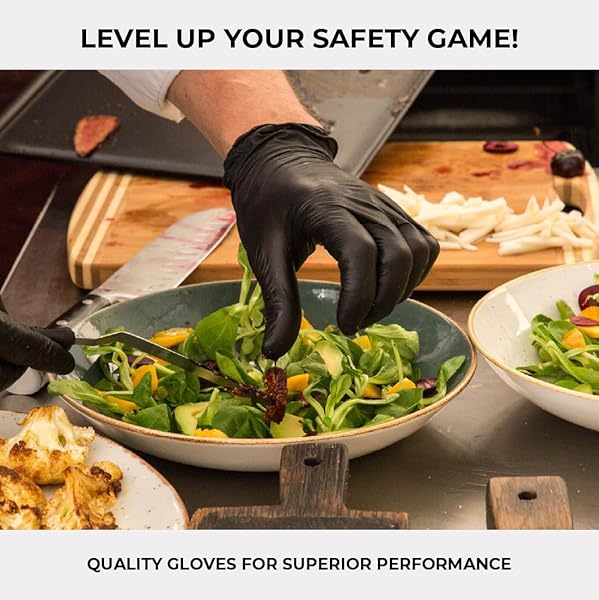FORPRO PROFESSIONAL COLLECTION DISPOSABLE NITRILE GLOVES, CHEMICAL RESISTANT, POWDER-FREE, LATEX-FREE, NON-STERILE, FOOD SAFE, 4 MIL, BLACK, X-LARGE, 100-COUNT