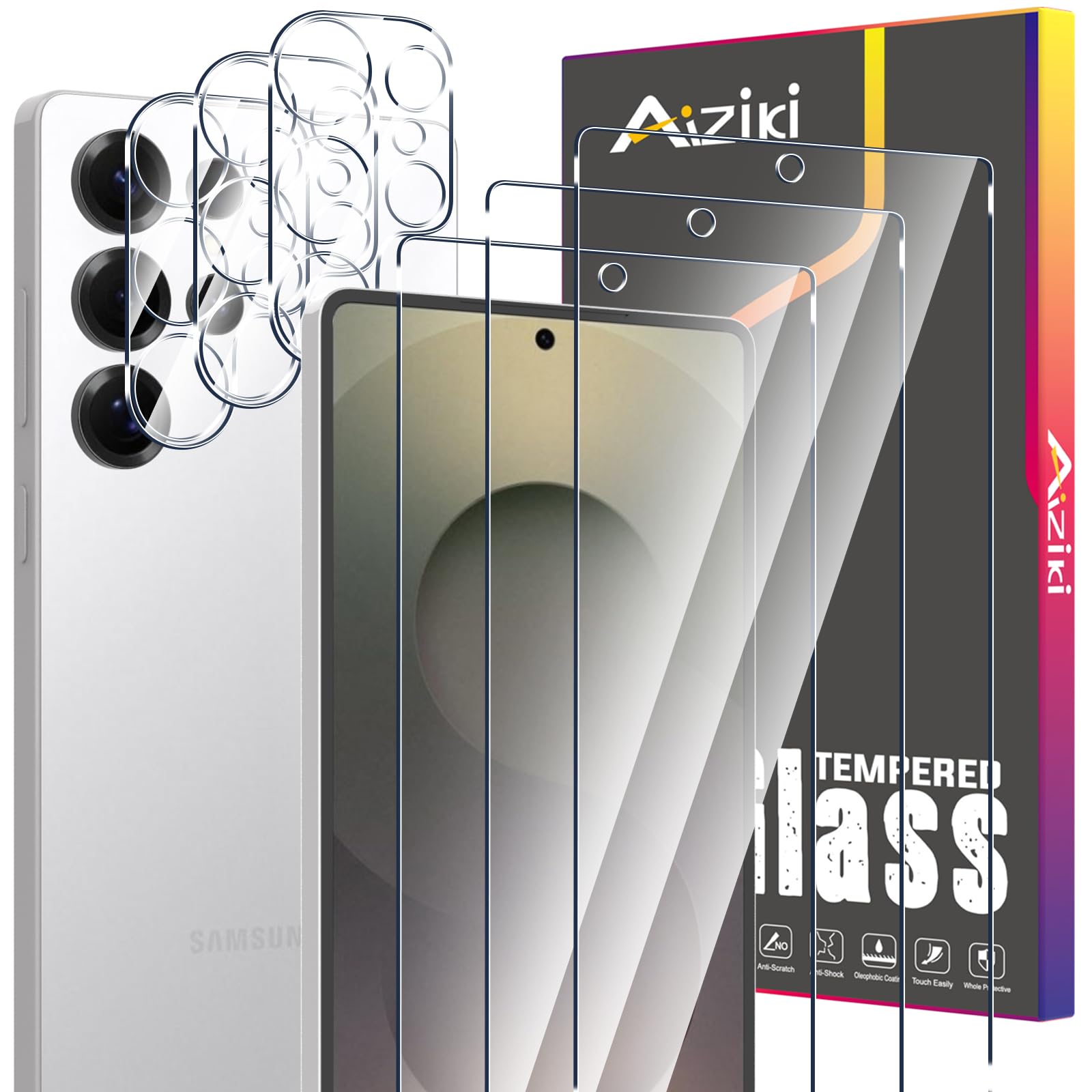 Aiziki 3+3 Pack for S25 Ultra Screen Protector