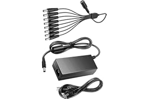 12V 7A Security Camera Power Adapter with 8-Way Splitter, 100V-240V, 5.5 * 2.1mm, Compatible with Lorex, Samsung, Q-See, Nigh