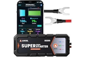 ANCEL BS200 Super Starter - Permanent Connected Starting System with Super Capacitor, Car Battery Jump Booster & Health Monit