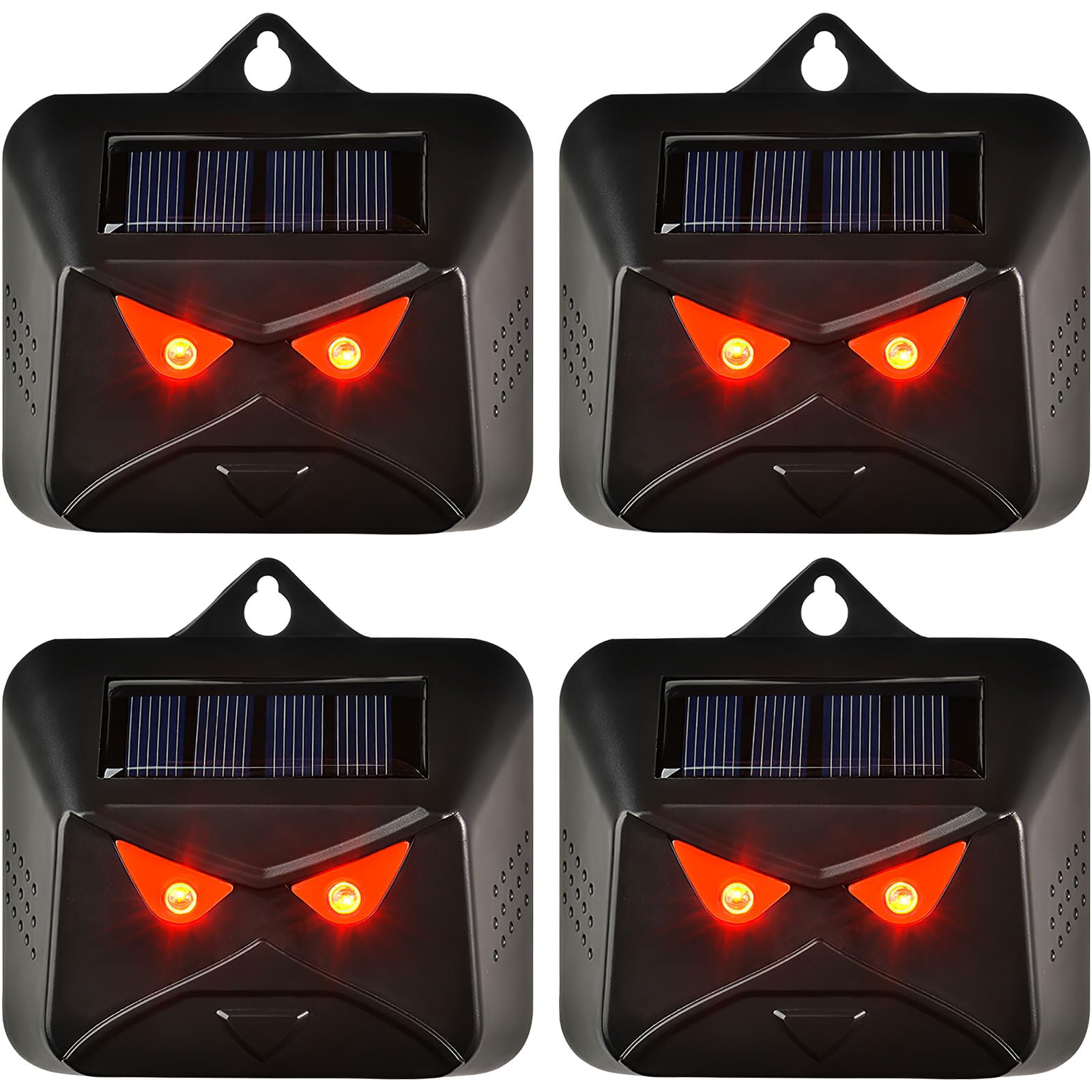 ALLOMN Solar Animal Repeller Outdoor, 4 Pack Solar Nighttime Animal Repeller with Red LED Light, Skunk Deterrent Devices Deer Repellent Fox Repellents Skunk Repellent Raccoon Repellents Outdoor