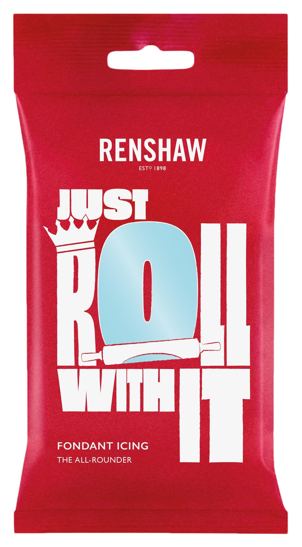Renshaw Duck Egg Blue Just Roll With It Fondant Icing, 250 g (Pack of 1) - Ready to Roll Icing for Cakes