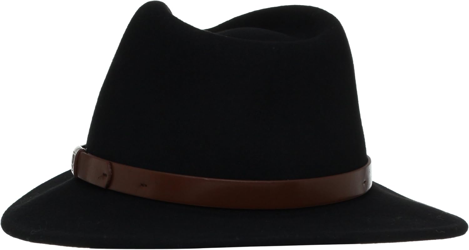 Brixton Men's Messer Medium Brim Felt Fedora Hat: Clothing