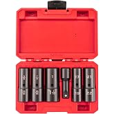 TEKTON 1/2 Inch Drive Impact Flip Socket Set, 6-Piece | SIF92400 | Deep Thin Wall, 6-Point, Case