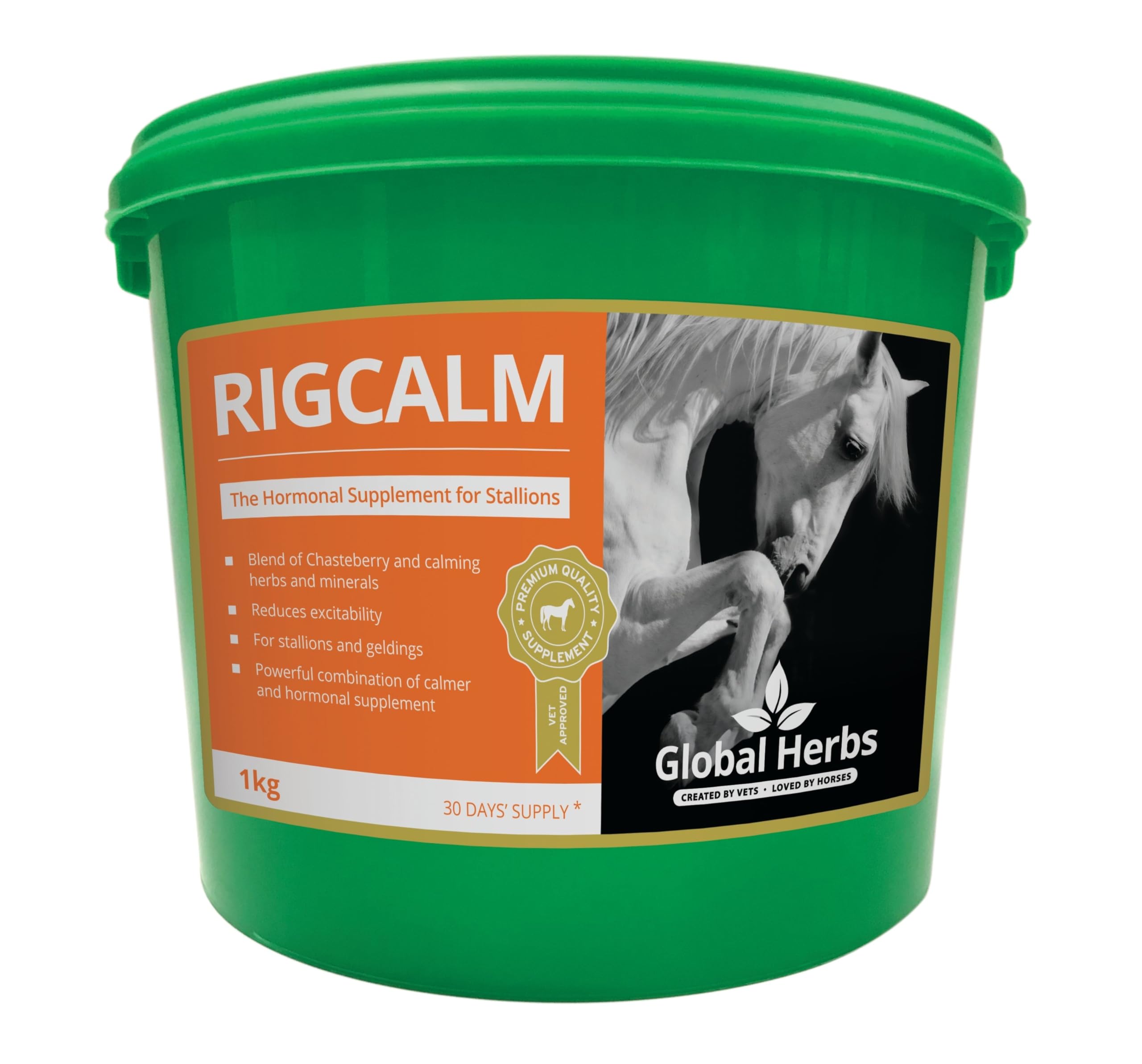 Global Herbs Rigcalm Equine Stallion-Type Behaviour & Hormonal Support Powder 1kg
