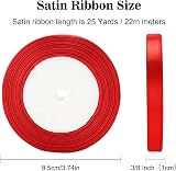 G2PLUS Red Stain Ribbon 10mm 22m Gift Wrap Ribbon for Crafting view 2