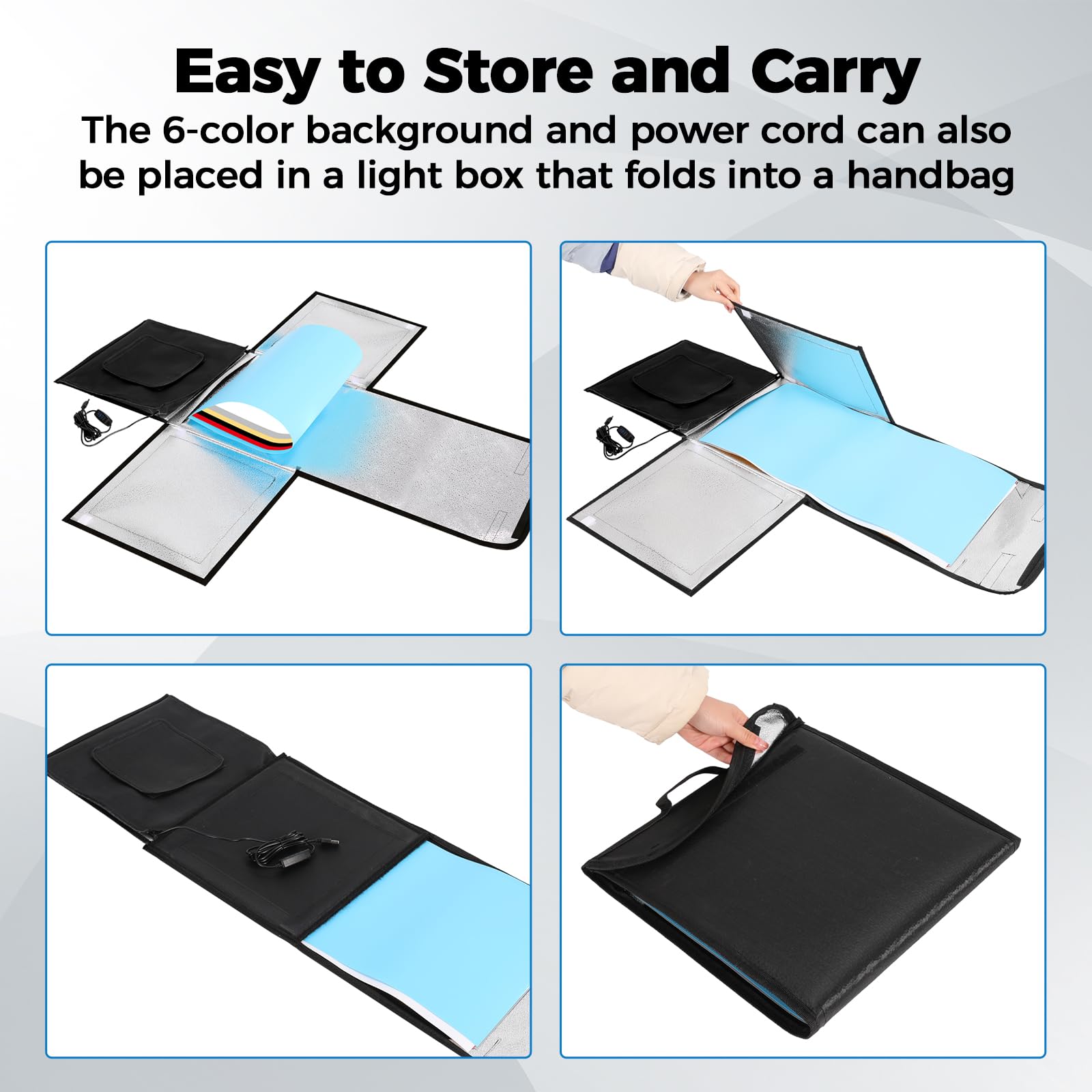 Photo Light Box, 12/16/20/24/32 Inch Photography Light Box with CRI95 120 Light Beads. Dimmable Shooting Tent Kit with White and Warm Light. 6 Color Backdrops Photo Booth for Studio Products Display
