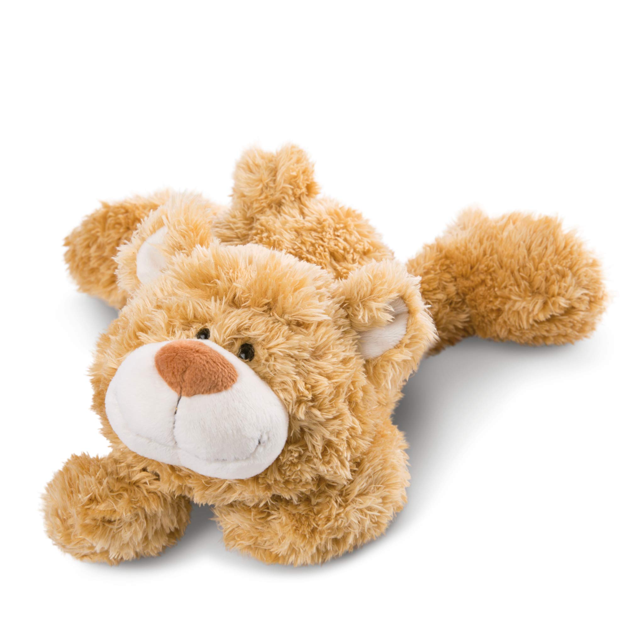 Nici 46513 Animal Cuddly Soft Toy Lying Classic Bear 30cm, Golden Brown, 30 cm