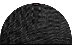 TOTIDYH Fireplace Hearth Rug, 42 X 24 inches Half Round Fireproof Fireplace Mat, Silicone and Fiberglass Black Fire Resistant Pad for Kitchen Wood Stove Floor Protector Indoor Outdoor