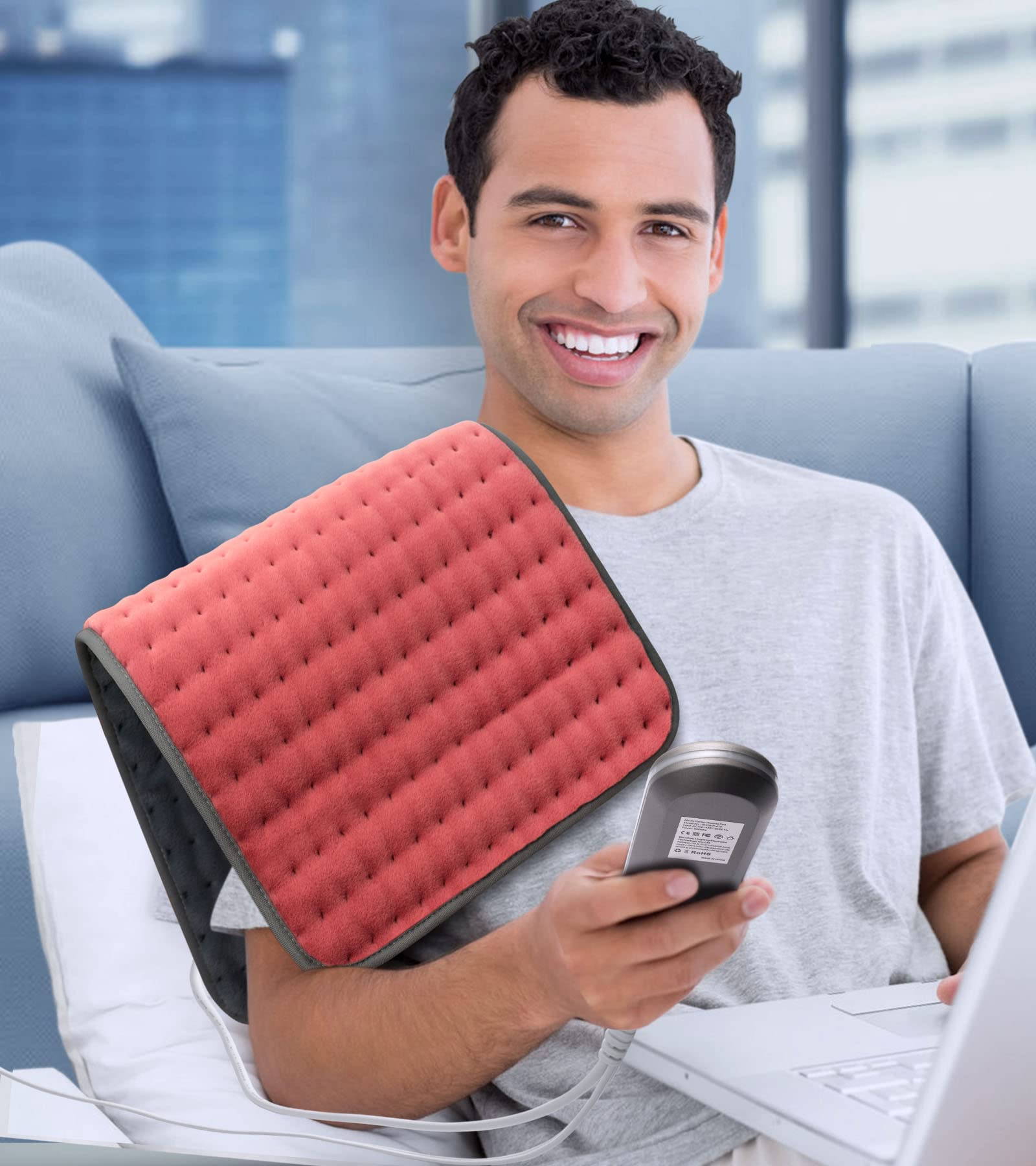 VALGELUIK Heating pad for Back, Neck, Shoulder, Cramps and Leg Pain Relief, Heat Pads Christmas Gifts for Women, Men, Mom, Dad, Auto-Off,Machine Washable,Moist Dry Heat Options,Extra Large 12