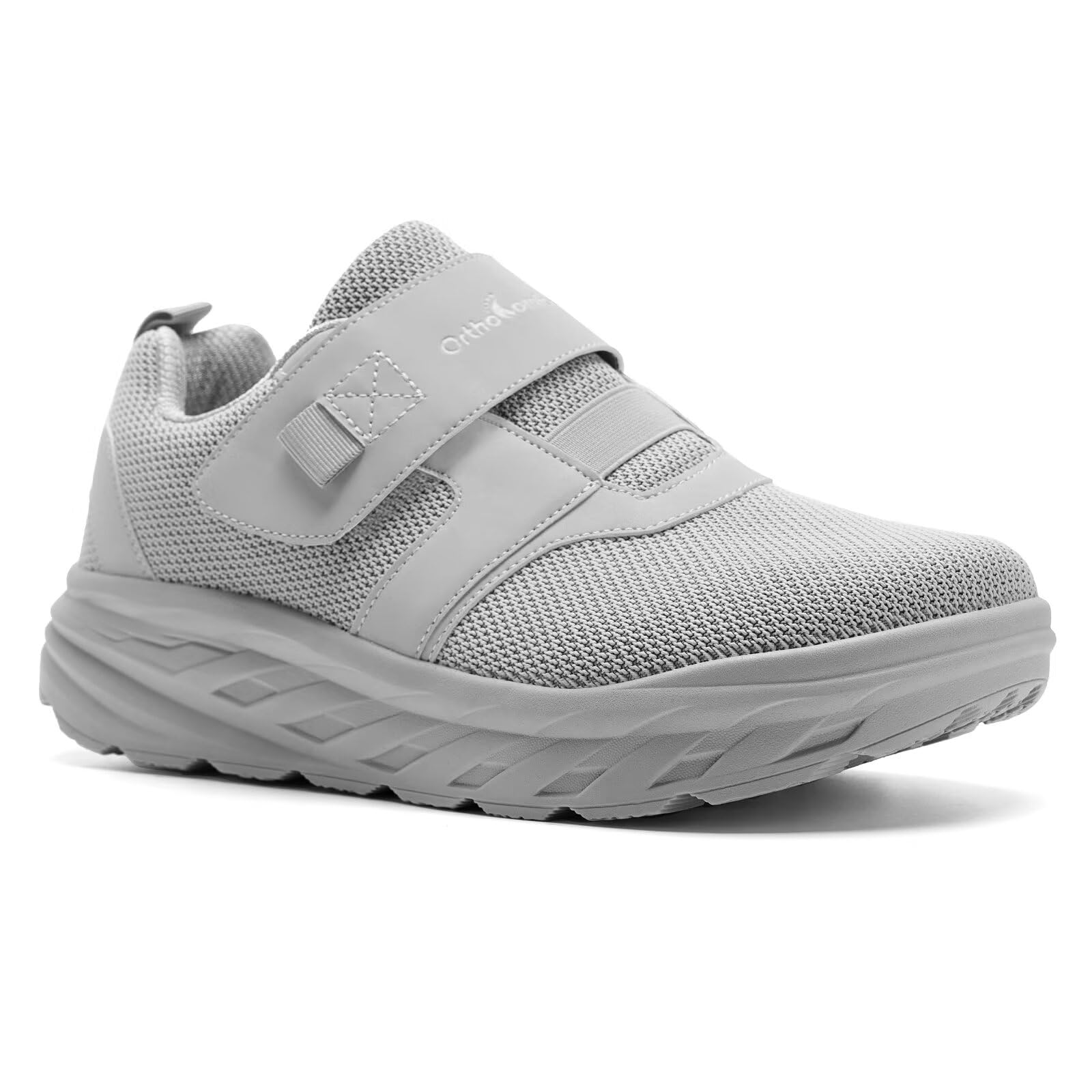 Photo 1 of **USED**
Men's Orthopedic Diabetic Wide Walking Shoes: Adjustable Fit Hook and Loop Therapeutic Swollen Orthotics Fashion Wear Shoes, Comfortable Arch Support Cushion Bunions Slip-On Loafers Gray Size 9.5
