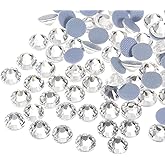 MECCANIXITY 1440 Pcs Hotfix Rhinestones Flatback Crystal Glass Gems for Crafts Clothes DIY Decoration(SS4 1.6mm, White)