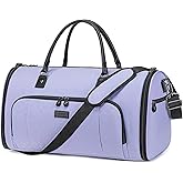 Vessgra Garment Bag for Airplane Travel, Carry On Garment Duffle Bags for Women, 2 in 1 Travel Suit Bag with Shoes Compartment Carry on Bag Hanging Garment Bag Travel with Shoulder Strap,Purple