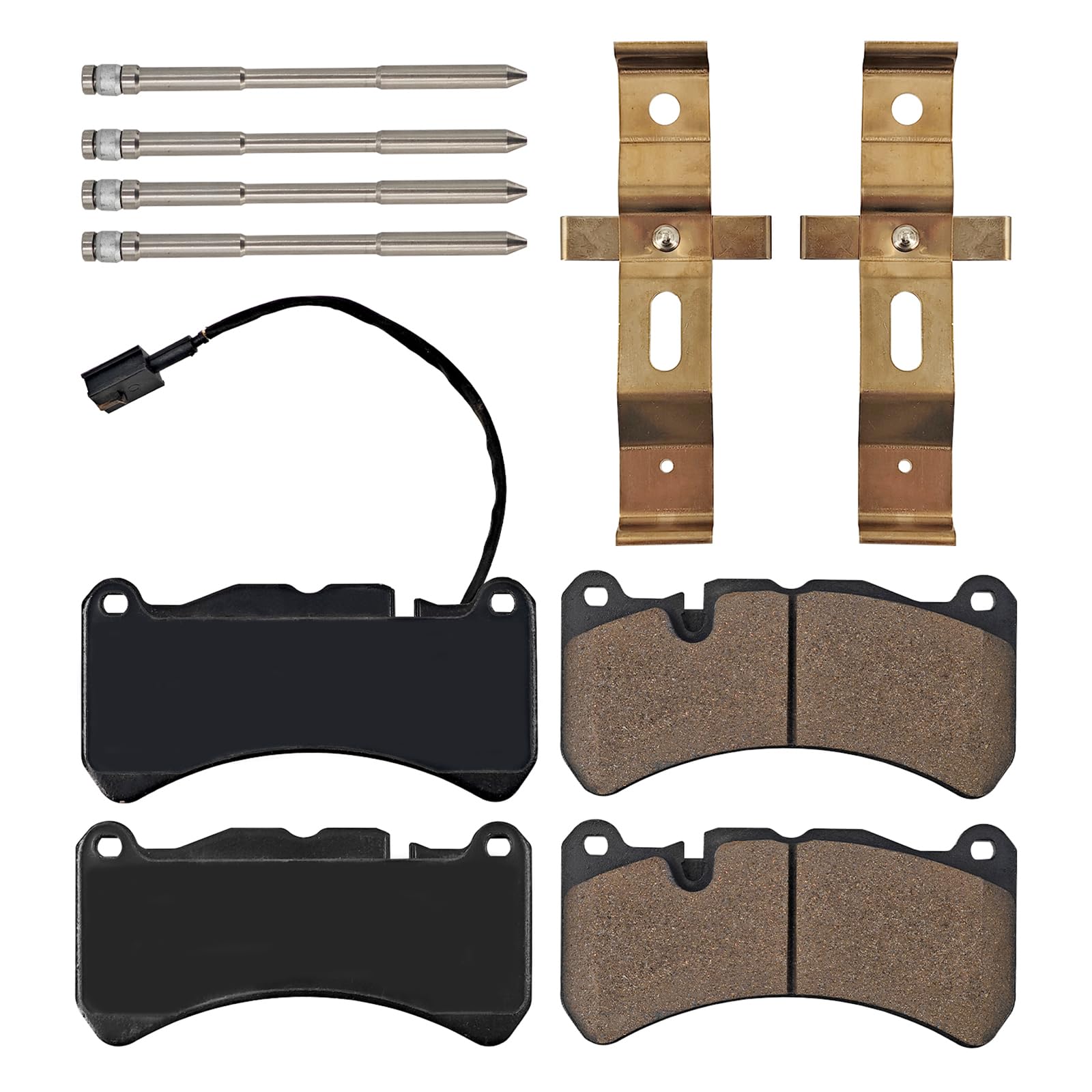 Photo 1 of ***MISSING HARDWARE***Buxatina 980139070 4 PCS Front Brake Pads Set for Maserati Quattroporte S/Sport GT 2007-2022, for Maserati Ghibli S Q4 2014-2022, for Maserati GranTurismo S 2008-2018 (for 6 Piston Front Caliper)