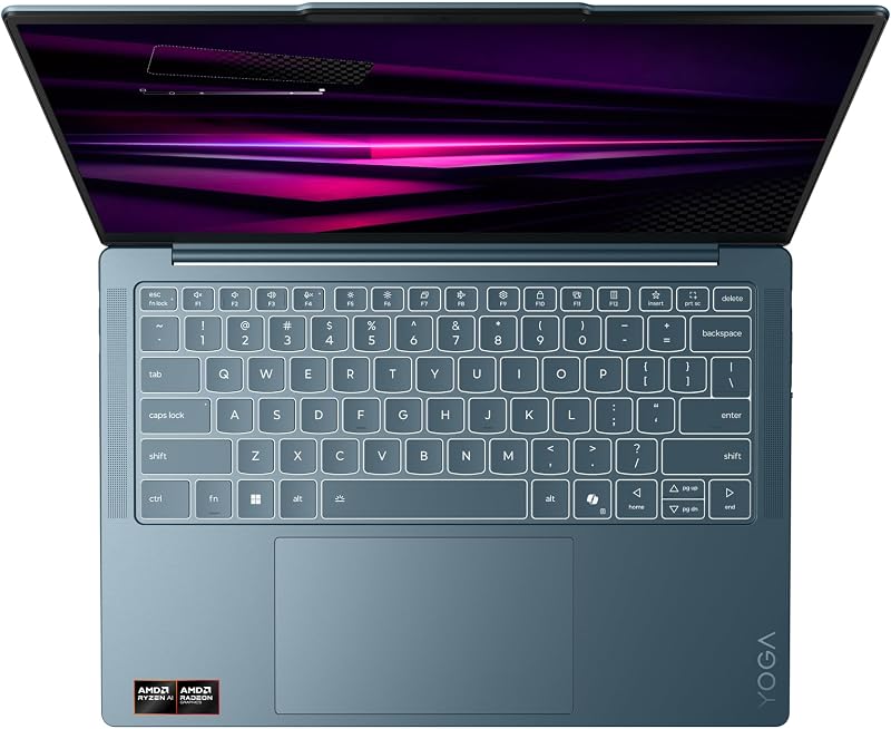 Yoga Slim 7 Gen 11 – Ordenador Portátil IA 14'' OLED (AMD Ryzen AI 7 445, 32GB RAM, 1TB SSD, USB-C, Windows11 Home, Copilot+ PC) QWERTY Español, Tidal Teal