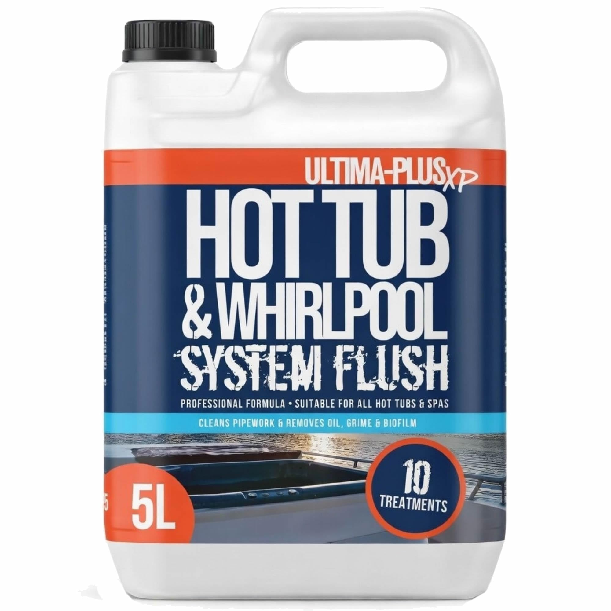 ULTIMA-PLUS XP Hot Tub and Whirlpool System Flush - Deeply Cleans to Remove Dirt & Grime From Pipework - Easy to Use Formula (5 Litres)