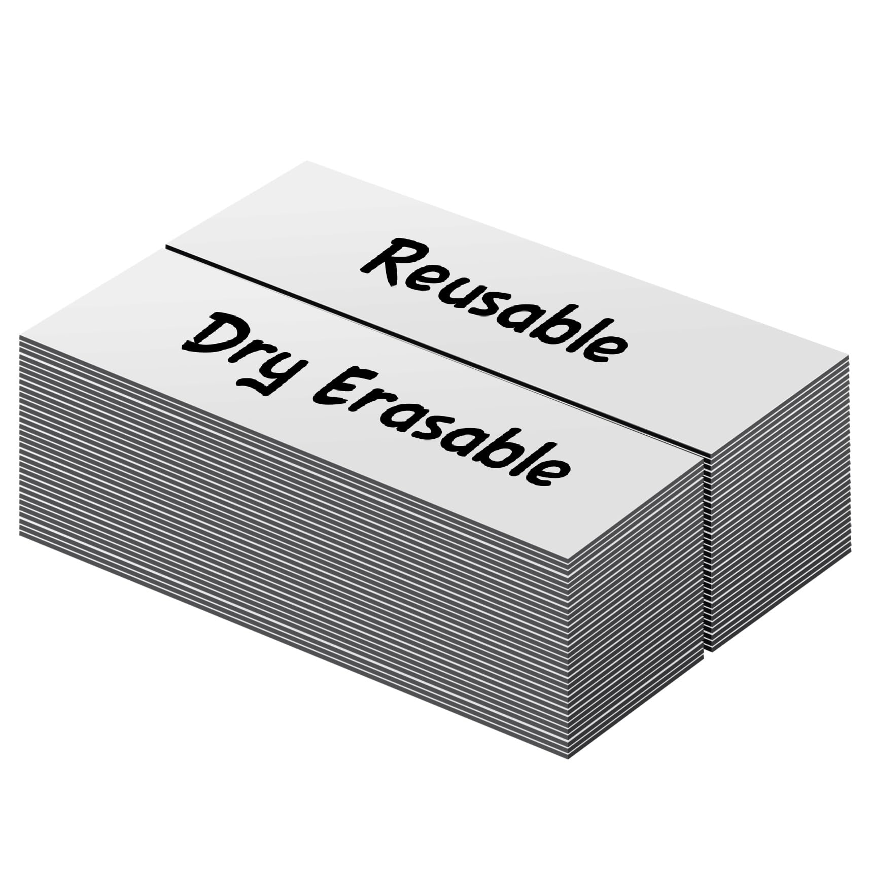 LLPT Dry Erase Magnetic Labels | 50PCS | 1.3CM x 5CM | Blank Writable Magnet Stickers Reusable | for Refrigerator Desktop Shelf DIY Whiteboard (DML0520WT) | White