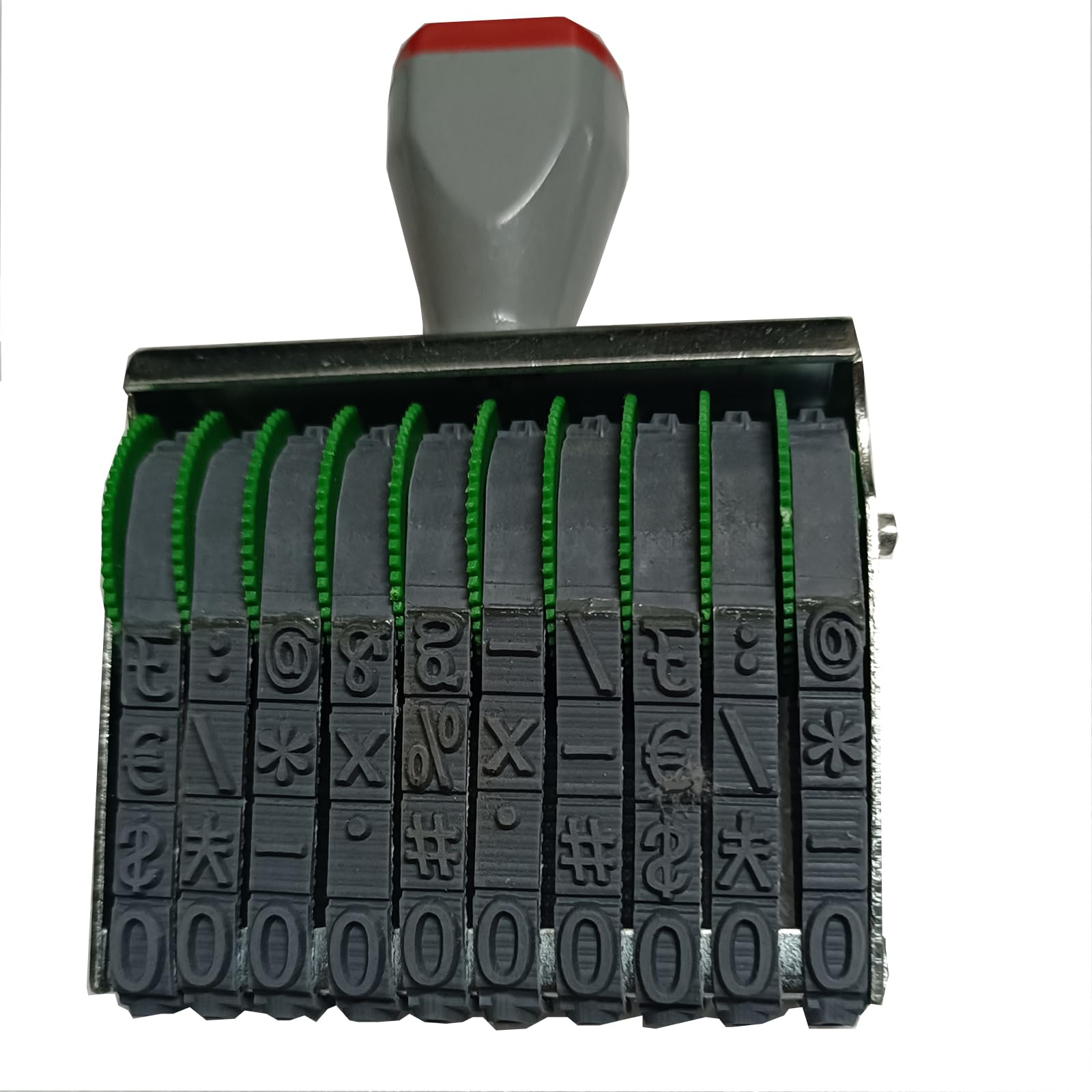 WANLIAN 10 Digits Business Stamps, Changeable0-9 Numbers & Symbol Multi-Function DIY Scrapbooking Rolling Wheel Numbers Imprint Size 67 x 7 mm Multicolor