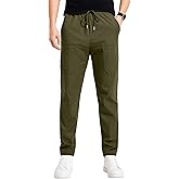 ONLYSTORY Mens Cargo Pants Comfy Work Casual Pant Relaxed Fit Stretchy Drawstring Pants with Pockets