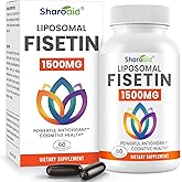1500mg Fisetin Supplements - Powerful Absorption with Liposomal Delivery,98% Pure Fisetin,Polyphenol Antioxidant for Healthy Aging,Non-GMO - 1 Bottles, 60 Softgels for Adults