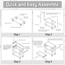 Pelnuies 3 Tray Rolling Tool Cart, 400 LBS Capacity