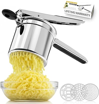 SPEENSUN Potato Ricer with 3 Discs Stainless Steel Heavy Duty Masher