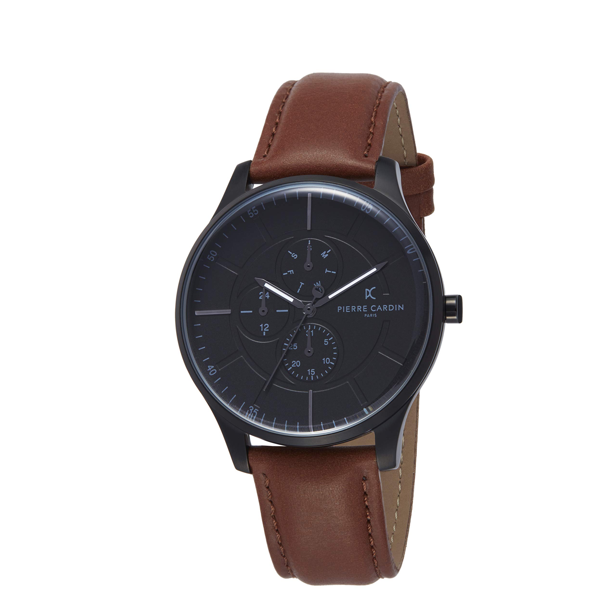 Pierre Cardin Men's Multi Dial Quartz Watch with Leather Strap PC902731F119