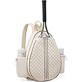 Sucipi Tennis Bag, Quilted Tennis Sling Crossbody Backpack, Water Resistant Tennis Racket Bags for Women Men, Suitable for Pickleball Tennis Badminton