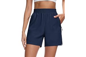 MAGCOMSEN Women's 5" Hiking Cargo Shorts UPF 50+ Quick Dry Lightweight Golf Athletic Casual Summer Shorts with Pockets