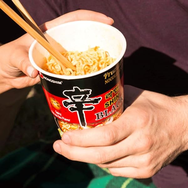 NONGSHIM SHIN BLACK NOODLE SOUP, SPICY, 3.5 OUNCE (PACK OF 6)