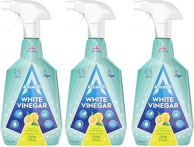 Astonish Multipurpose Cleaning Spray White Vinegar 3 x 750ml Lemon Scent