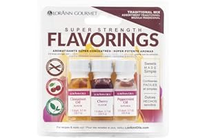 LorAnn Super Strength Flavoring Extract Trio Pack (Pack of 3) - Traditional Mix: Cinnamon, Cherry & Peppermint - Concentrated