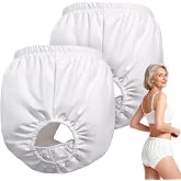 Florith&reg; 2-Pack Waterproof Reusable Adult Diaper Cover, M, for Women &amp; Men | White Washable Adult Rubber Pants - Incontinence Protective Underwear,Leak-Proof Design Soft Noiseless Cloth-Like for Seniors