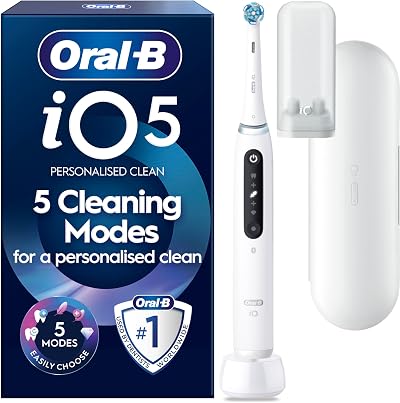 Oral-B iO5 Electric Toothbrush for Adults with 1 Head and Case UK Plug White