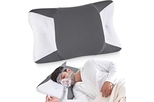 Joynox CPAP Pillow for Side Sleeping, Sleep Apnea for All CPAP Mask Users to Reduce Air Leaks & Masks Pressure, Memory Foam with Cooling & Breathable Pillowcase for Side Back Sleeper