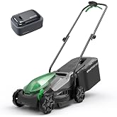 Kraftsense 14" Cordless Lawn Mower, 20V Lightweight Push Mower with 5.0Ah Battery, Ultra-Quiet Motor for Small Yards, Lawn Care, Backyard Maintenance