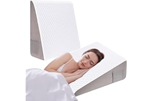 EzKamfort Wedge Pillow for Sleep Apnea - 7.5" Bed Wedge Pillow for Back Pain Relief Sleeping Wedge Pillow for Acid Reflux Relief, Heartburn, GERD, Top Memory Foam Wedge Elevated Pillow for Sleeping