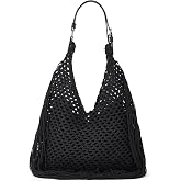 Summer Crochet Shoulder Bags for Women Fringe Hollow Woven Hobo Tote Handbag Large Fashion Travel Beach Purse