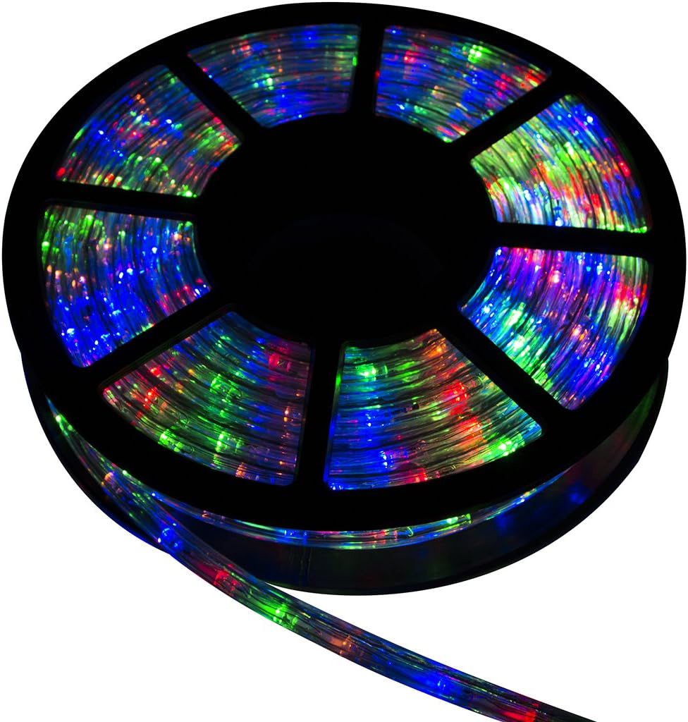 Wal Sliverylake 30M 100FT 1080 LEDs Rope Light Home in/Outdoor Christmas Decorative Party Lighting (Colorful)
